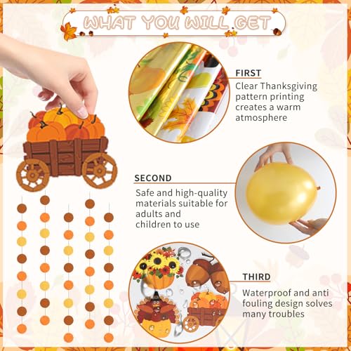 Bluegogo 29-Piece Thanksgiving Balloon Set with Foil Banner and Shaped Balloons