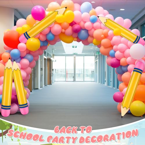 Blueweenly 6-Pack Giant Inflatable Pencils – 27-Inch Jumbo Balloons for School Decor & Parties