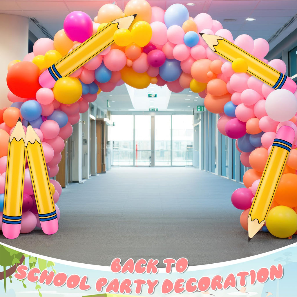Blueweenly 6-Pack Giant Inflatable Pencils – 27-Inch Jumbo Balloons for School Decor & Parties