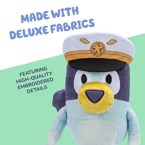 Bluey and Bingo Plush Pack (2-Pack) - 16-23" Soft Stuffed Animals with Captain Hat & Holiday Outfit - for Kids Ages 3+