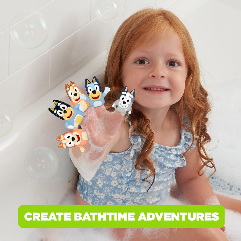 Bluey Bath Finger Puppets Set of 10 – Waterproof PVC, Educational Bath Toys for Kids