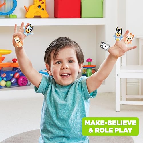 Bluey Bath Finger Puppets Set of 10 – Waterproof PVC, Educational Bath Toys for Kids