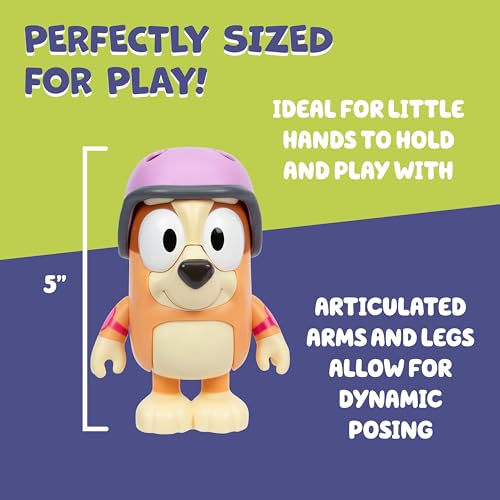 Bluey Chat Mates Bingo Figurine with Scooter & Helmet – Interactive Toy with 10 Phrases, Articulated, for Ages 3+