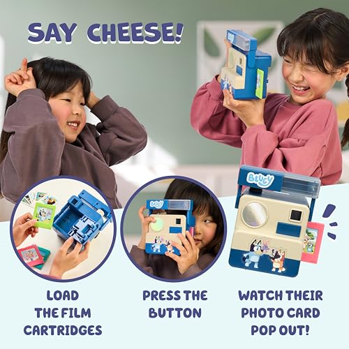Bluey Chikit Chikit Pretend Camera - Role Play Toy with Pop-Out Photo Cards for Kids Ages 3+