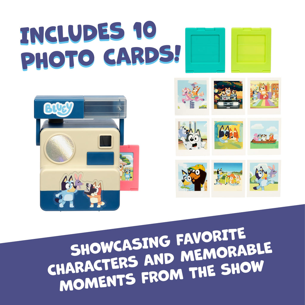 Bluey Chikit Chikit Pretend Camera - Role Play Toy with Pop-Out Photo Cards for Kids Ages 3+