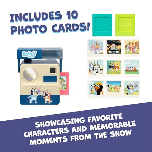 Bluey Chikit Chikit Pretend Camera - Role Play Toy with Pop-Out Photo Cards for Kids Ages 3+