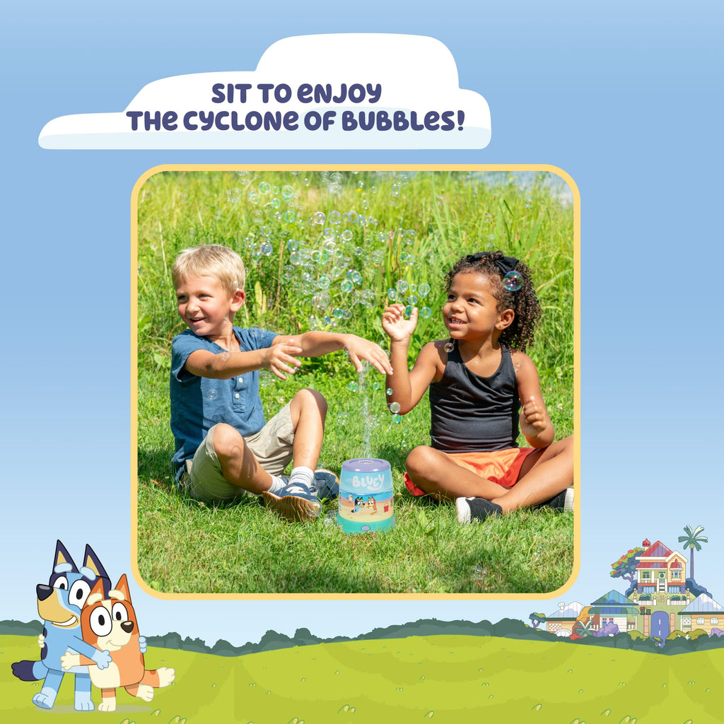 Bluey Cyclone No Spill Bubble Machine - Non-Toxic Bubble Toy for Kids Ages 3+
