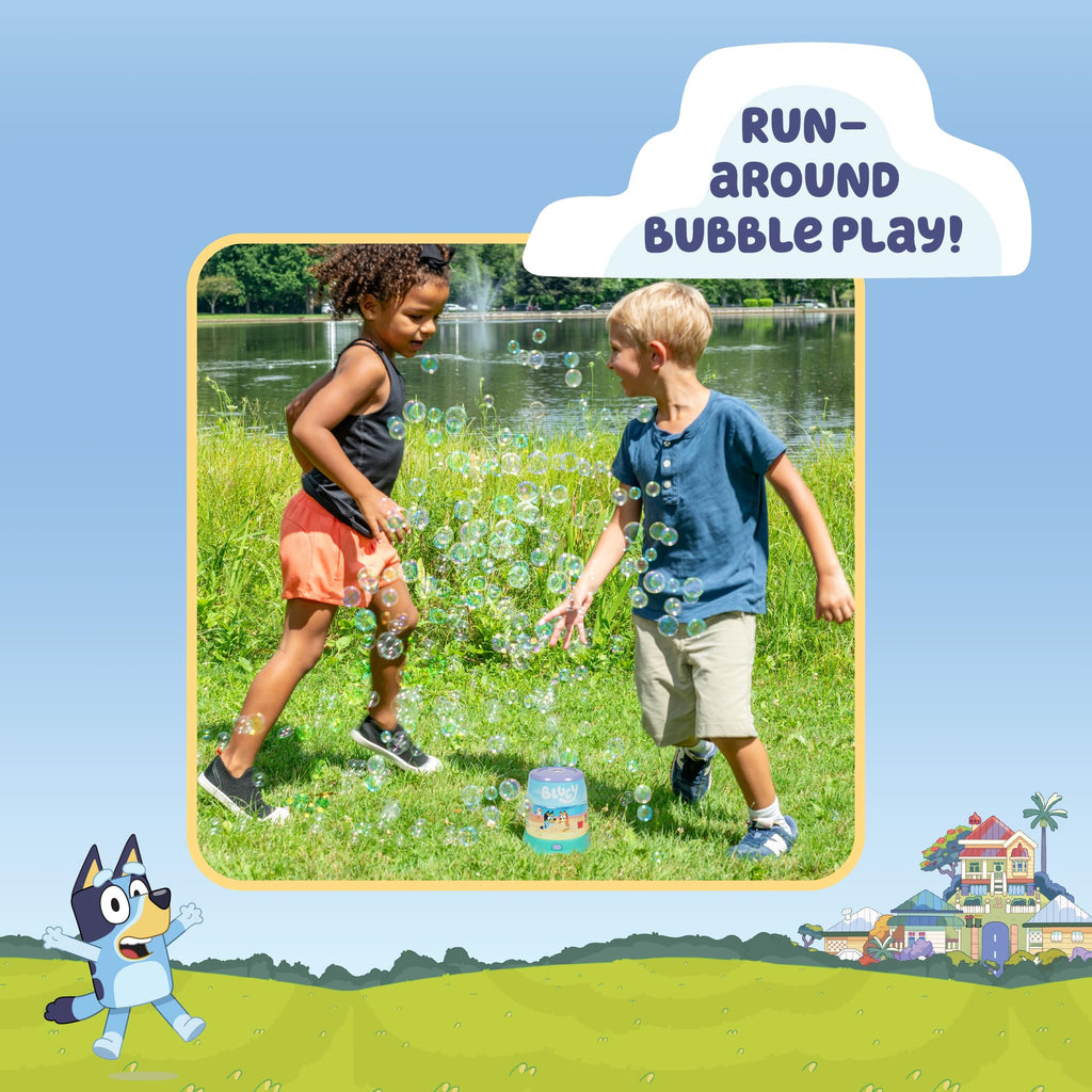 Bluey Cyclone No Spill Bubble Machine - Non-Toxic Bubble Toy for Kids Ages 3+