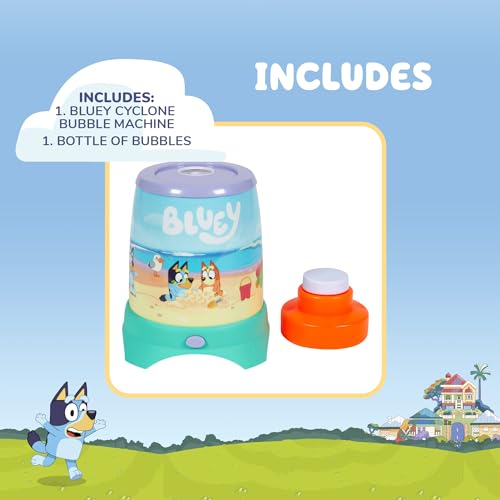 Bluey Cyclone No Spill Bubble Machine - Non-Toxic Bubble Toy for Kids Ages 3+