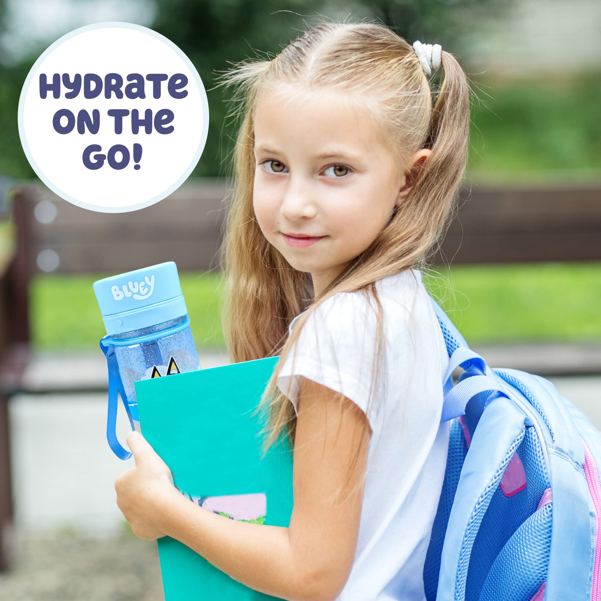 Bluey DIY Water Bottle Kit with Reusable Stickers | BPA-Free 13oz Kids Bottle for Parties & Sports