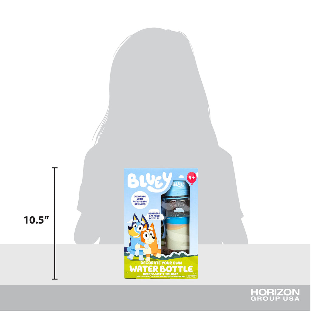 Bluey DIY Water Bottle Kit with Reusable Stickers | BPA-Free 13oz Kids Bottle for Parties & Sports