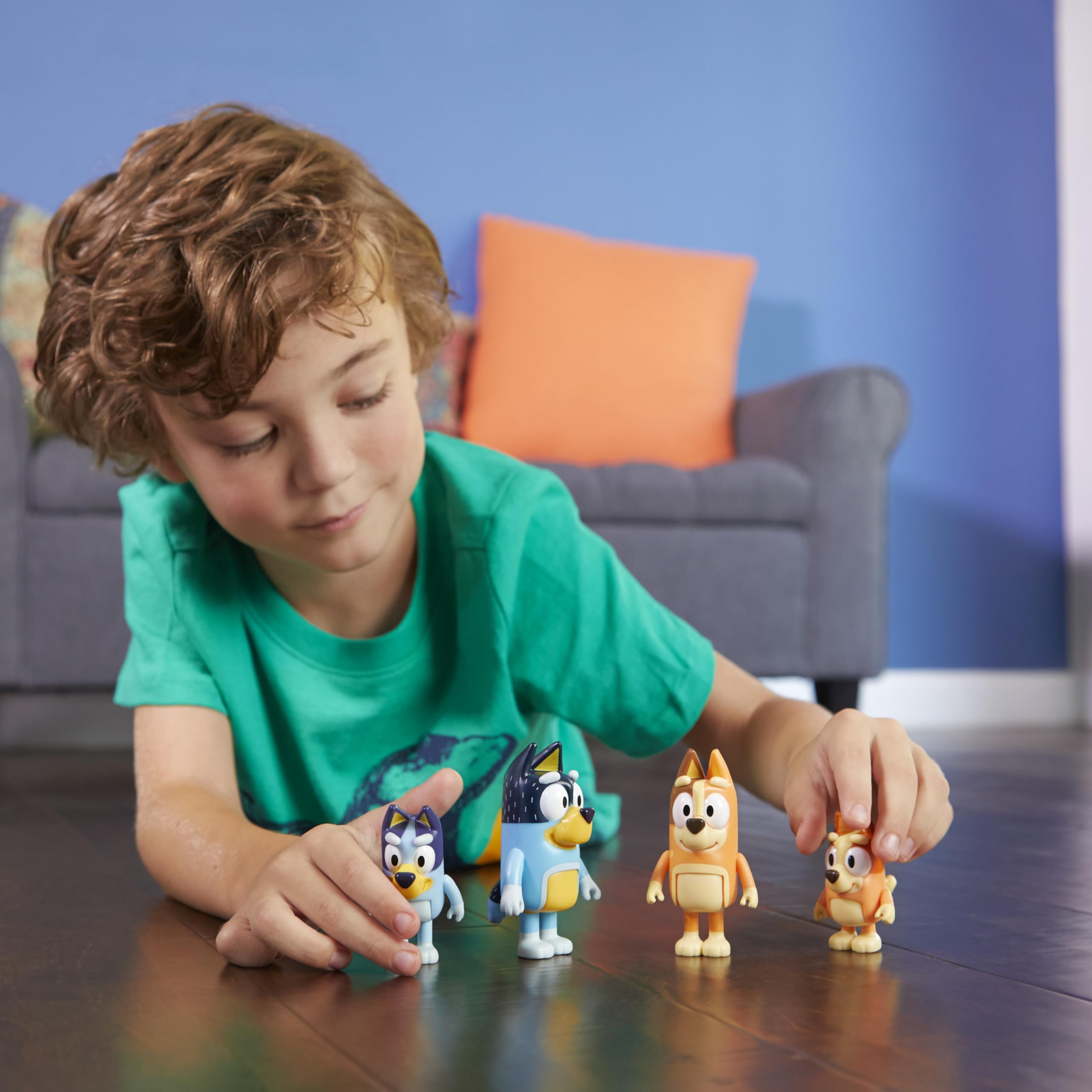 Bluey Family Figure Pack of 4 – Poseable Bluey, Bingo, Chilli & Bandit Toys for Kids Ages 3+