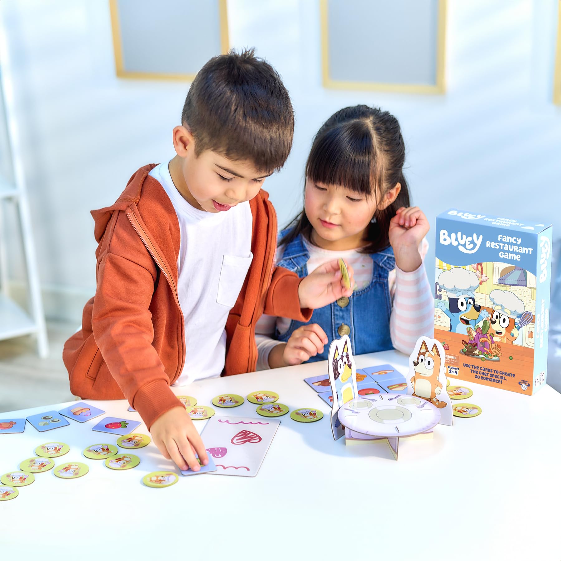 Bluey Fancy Restaurant Game - Match Food Cards with Bluey & Bingo for Ages 3+