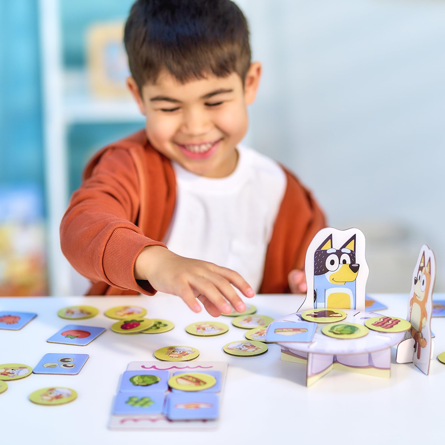 Bluey Fancy Restaurant Game - Match Food Cards with Bluey & Bingo for Ages 3+