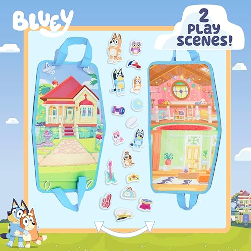 Bluey Felt Playhouse - Double-Sided Play Scene with 20+ Felt Characters & Travel Pouch