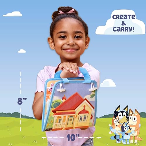 Bluey Felt Playhouse - Double-Sided Play Scene with 20+ Felt Characters & Travel Pouch
