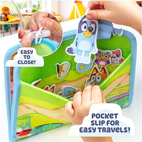 Bluey Felt Playhouse - Double-Sided Play Scene with 20+ Felt Characters & Travel Pouch