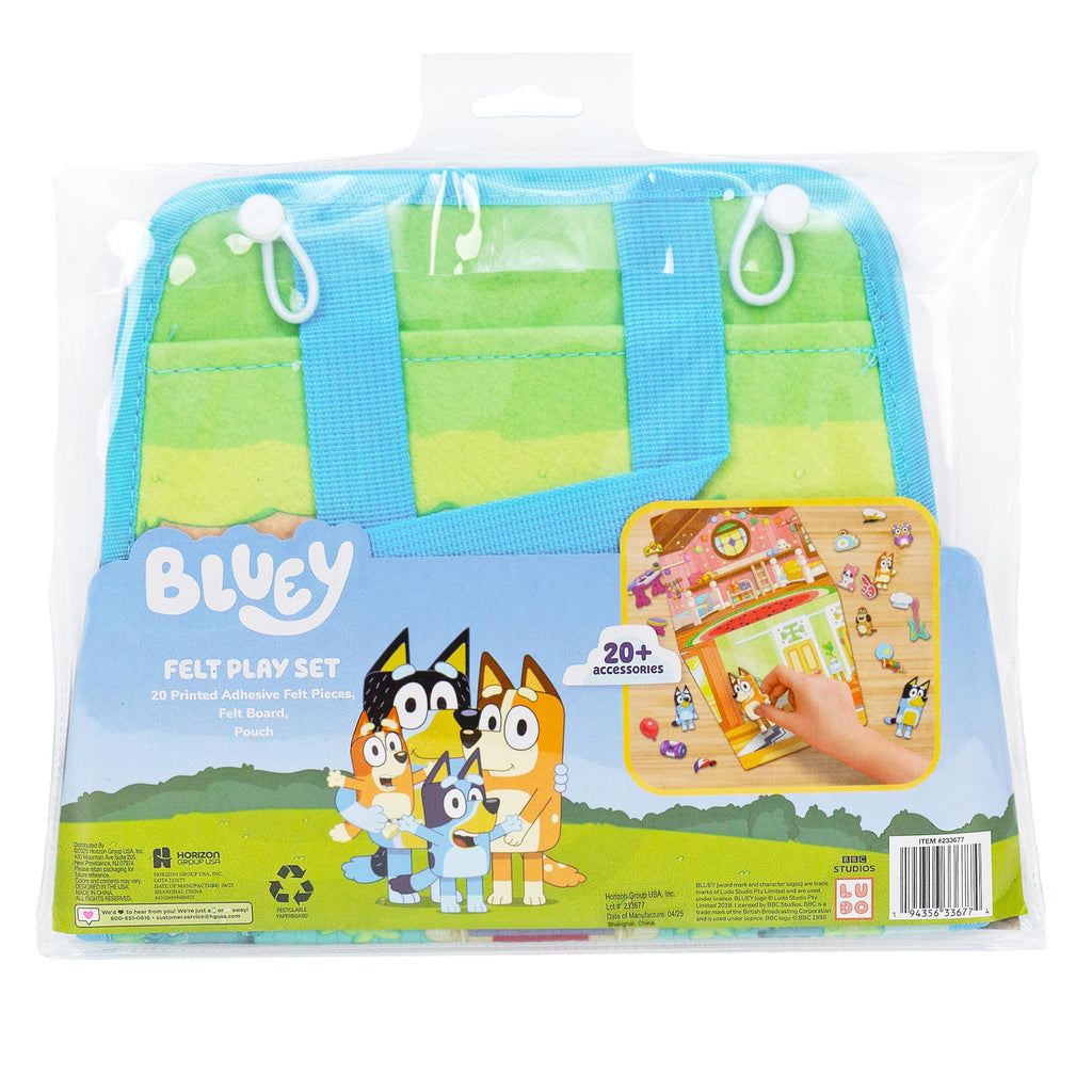 Bluey Felt Playhouse - Double-Sided Play Scene with 20+ Felt Characters & Travel Pouch