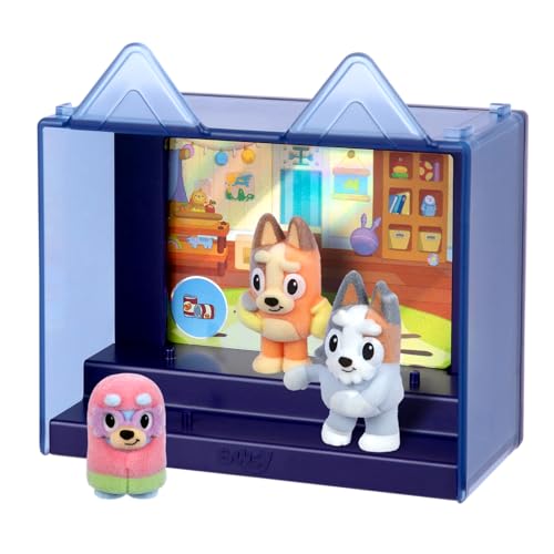 Bluey Fuzzies Episode Pack: Grannies – 3 Flocked Mini-Figures, Display Case, and Trading Card
