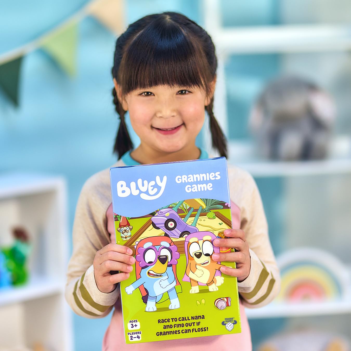 Bluey Grannies Board Game for Kids Ages 3+ - Race to Call Nana and Start a Flossing Party