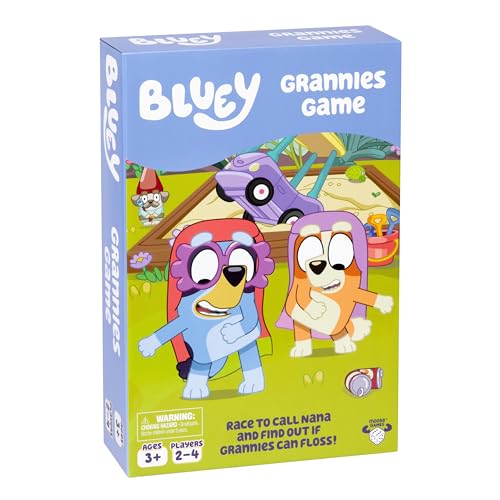 Bluey Grannies Board Game for Kids Ages 3+ - Race to Call Nana and Start a Flossing Party