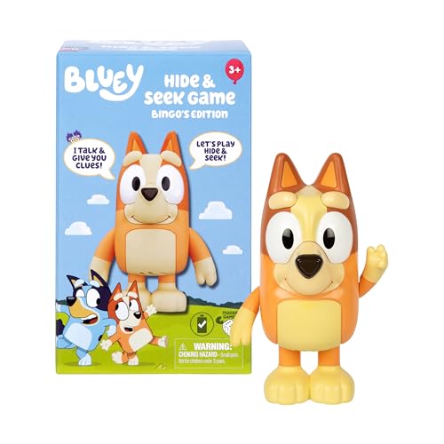 Bluey Hide and Seek Electronic Bingo Figure - 6-Inch Interactive Toddler Toy with Dance Mode