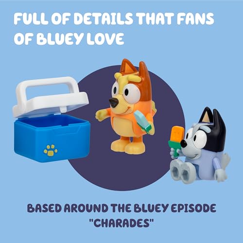 Bluey Ice Blocks 2-Pack: Poseable Bingo & Socks Figurines for Kids Ages 3+