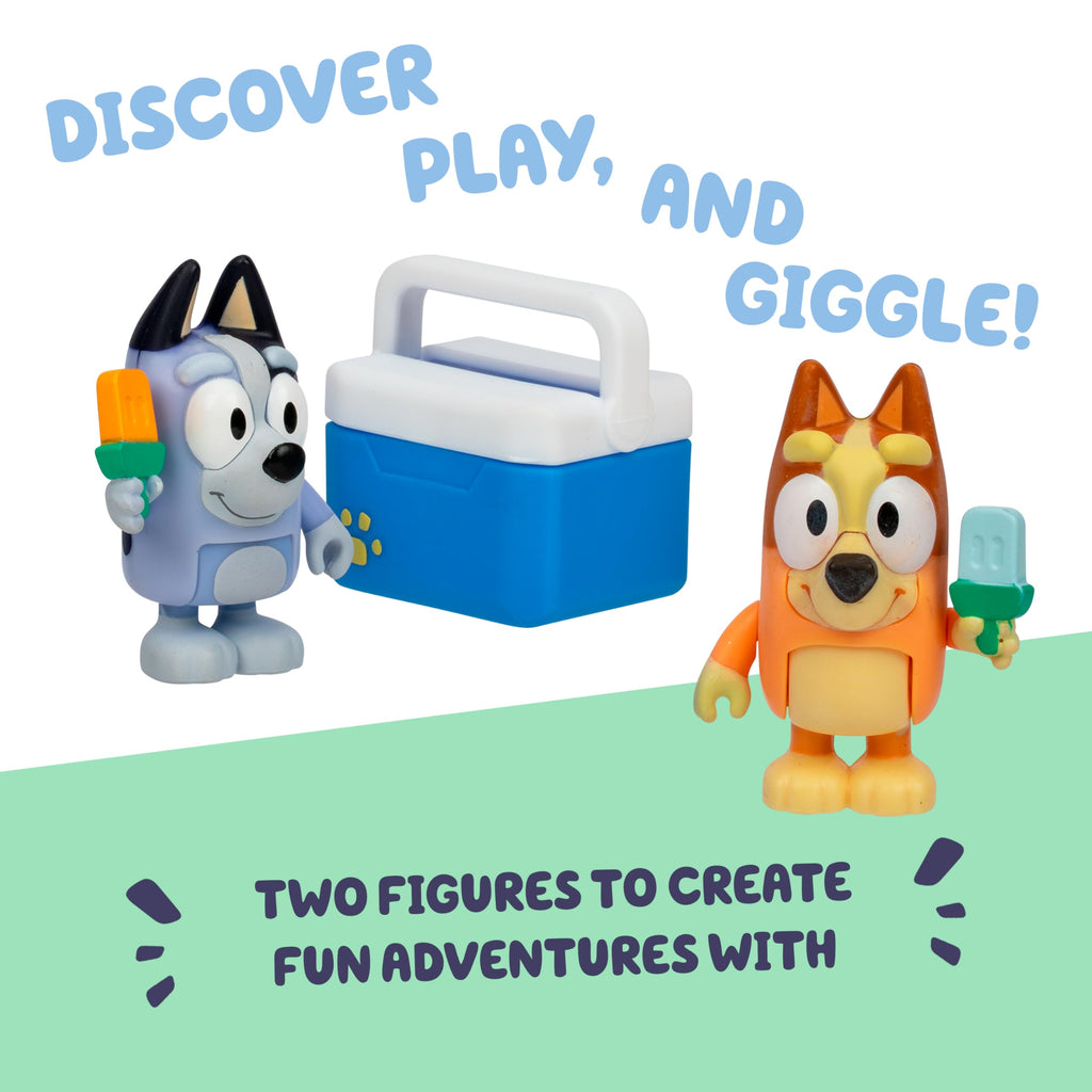 Bluey Ice Blocks 2-Pack: Poseable Bingo & Socks Figurines for Kids Ages 3+