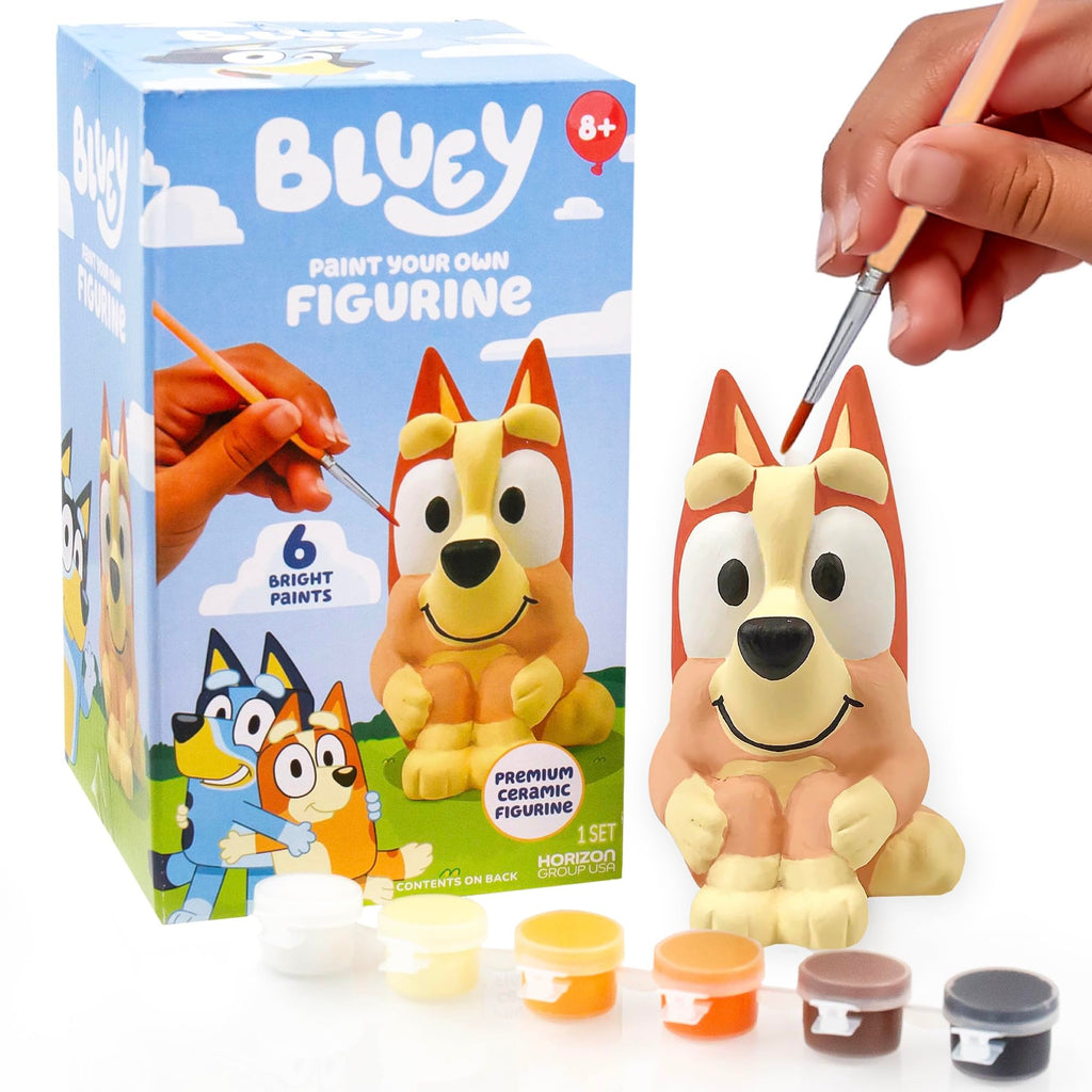 Bluey Paint Your Own Bingo Figurine – Ceramic DIY Painting Kit with 6 Acrylic Paints
