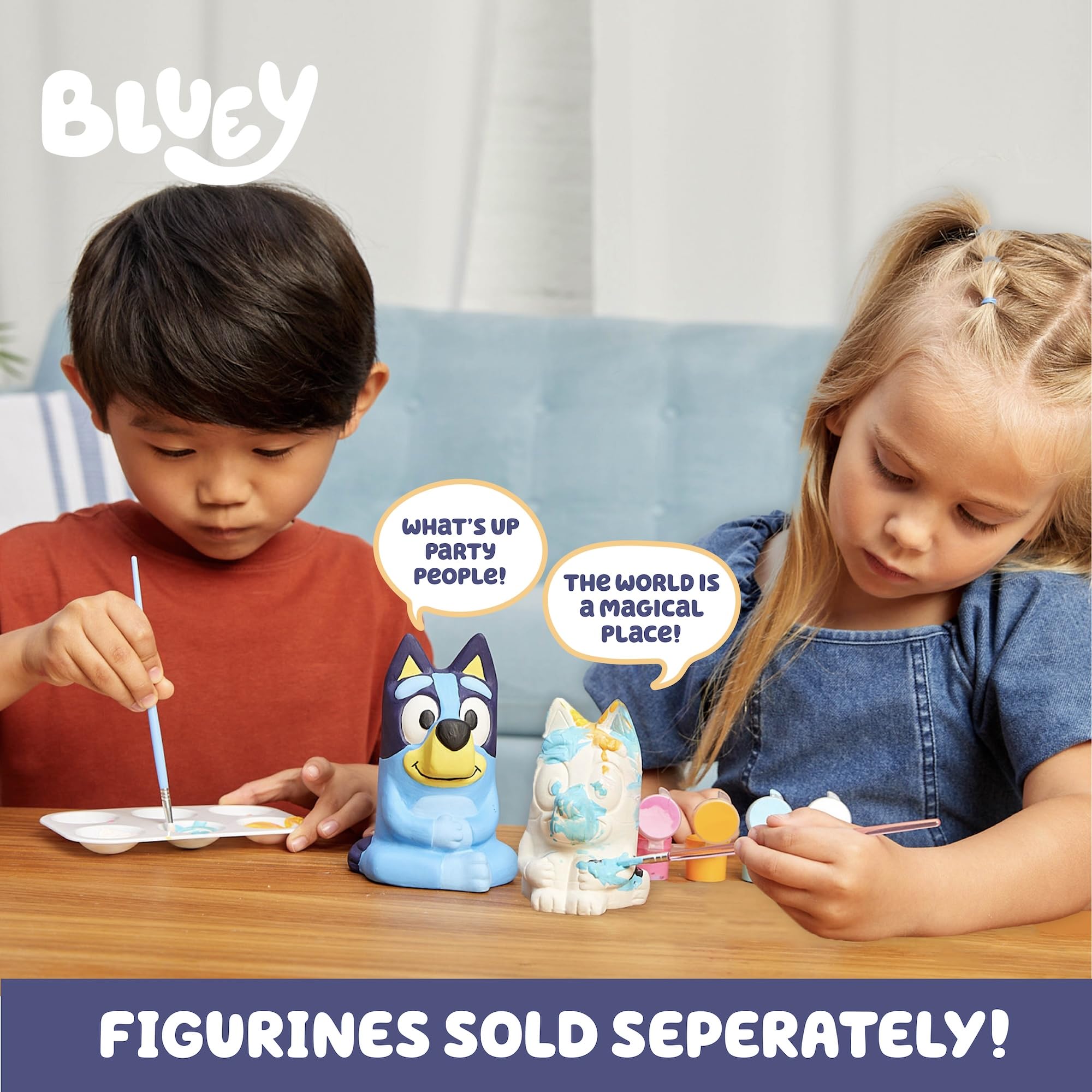 Bluey Paint Your Own Bingo Figurine – Ceramic DIY Painting Kit with 6 Acrylic Paints