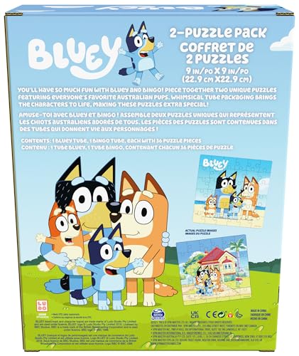 Bluey Puzzles 2-Pack – 36-Piece Jigsaw Puzzles for Kids Ages 3+