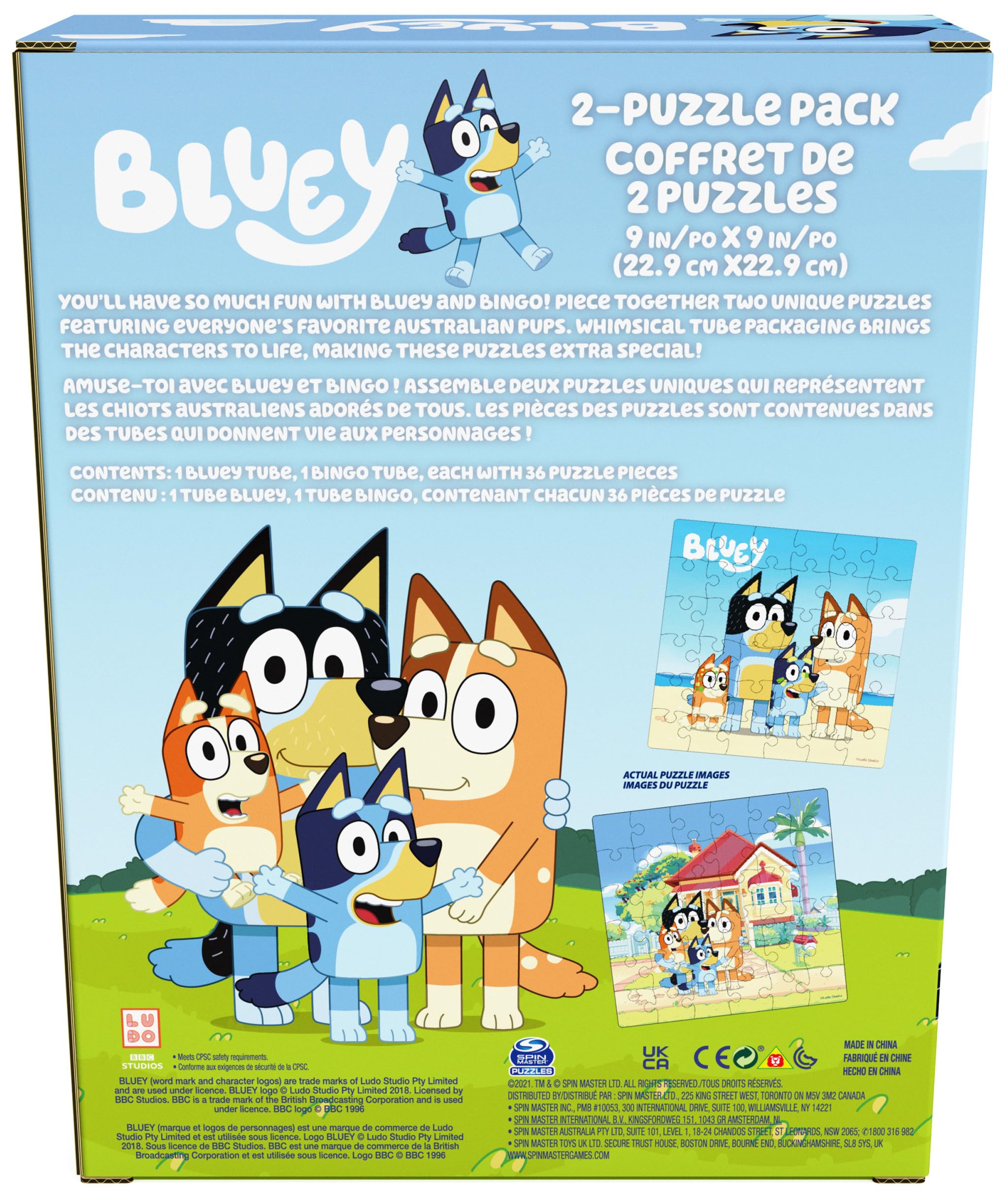Bluey Puzzles 2-Pack – 36-Piece Jigsaw Puzzles for Kids Ages 3+