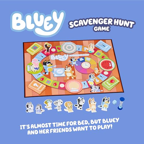 Bluey Scavenger Hunt Board Game – Cooperative Play with 4 Exclusive Mini-Figures for Ages 3+