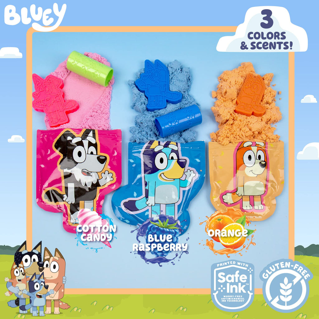 Bluey SLIMYGLOOP Slimy Sand Mold & Play Creations – 15 oz Scented Sensory Sand with Molds for Kids Ages 3+