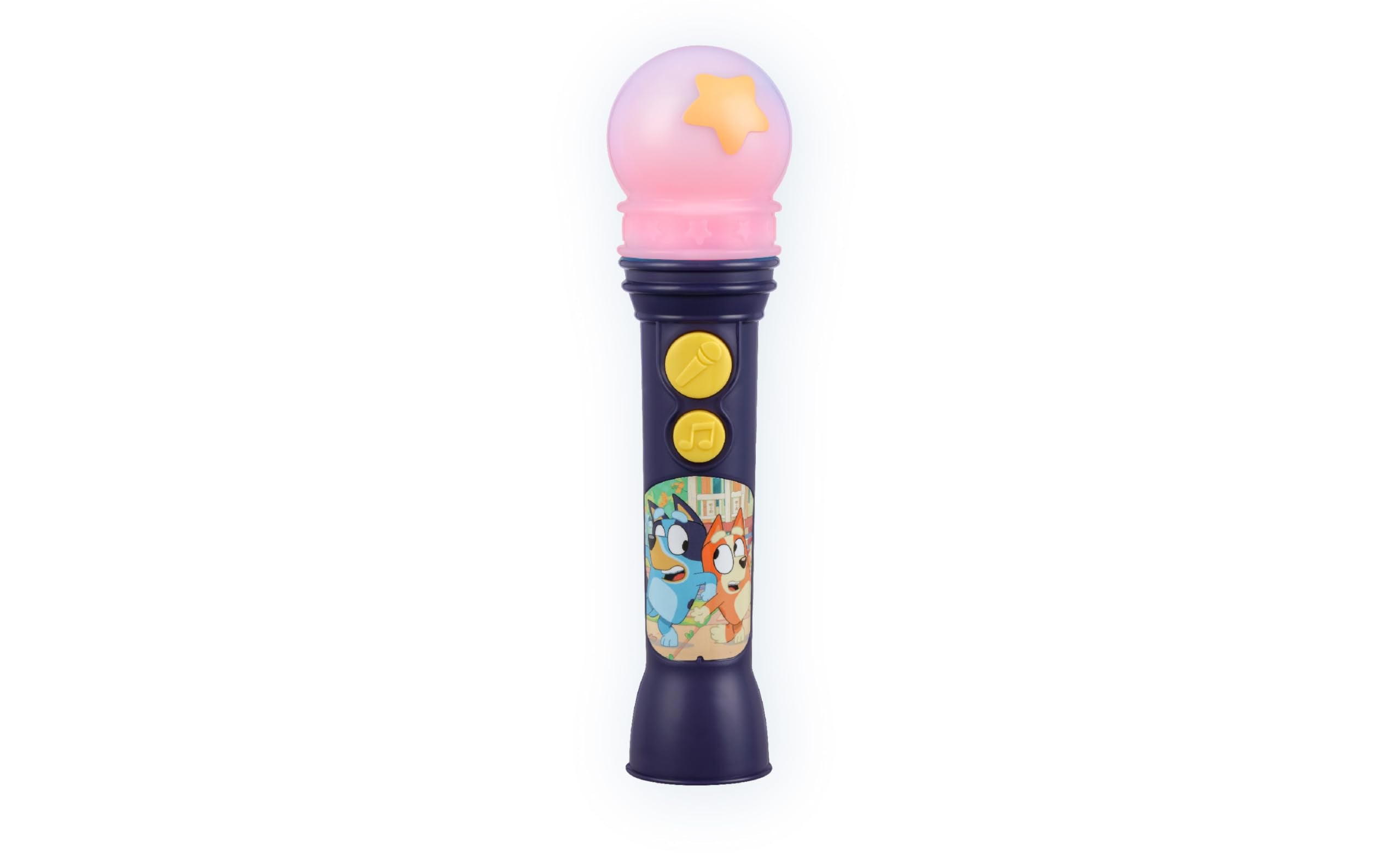 Bluey Toy Microphone for Toddlers – Amplifies Voice, Plays Theme Song, Flashing Lights