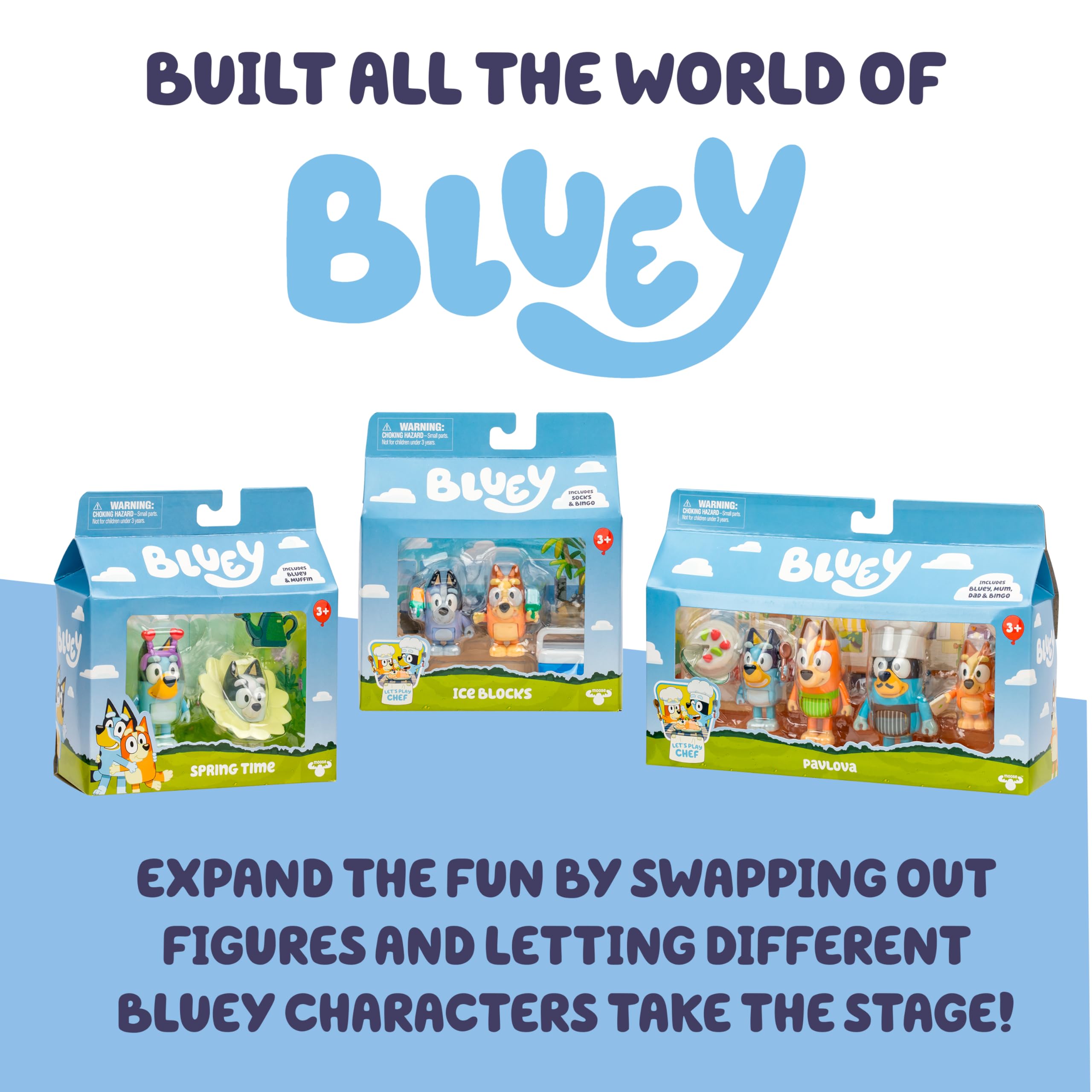 Bluey Turtleboy Backyard Playground Set – Bingo & Turtleboy Figures, Moving Swings, Spinny Ride for Kids Ages 3+