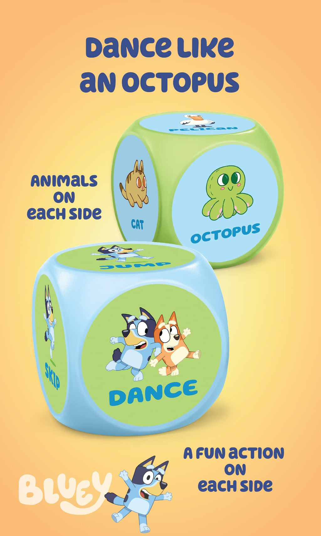 Bluey Wackadoo Dice Game – Act Out Silly Combos with Bluey & Bingo | Family Game Night Fun for Ages 3+