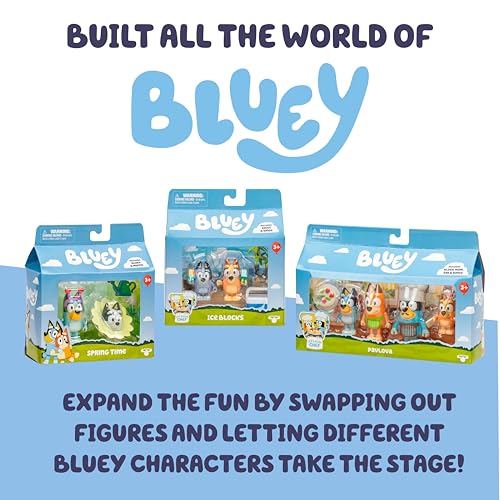Bluey Wedding Figures 4-Pack: Uncle Rad, Frisky & Flower Girl Bingo Articulated Toys for Ages 3+