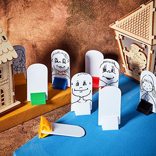 Blulu 36-Pack Blank Game Card Stands with Multi-Color Bases for Custom Board Games and Party Signs