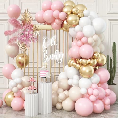 Blush Pink Beige Gold Balloon Garland Arch Kit, 109 Pieces – Togvu Party Decor