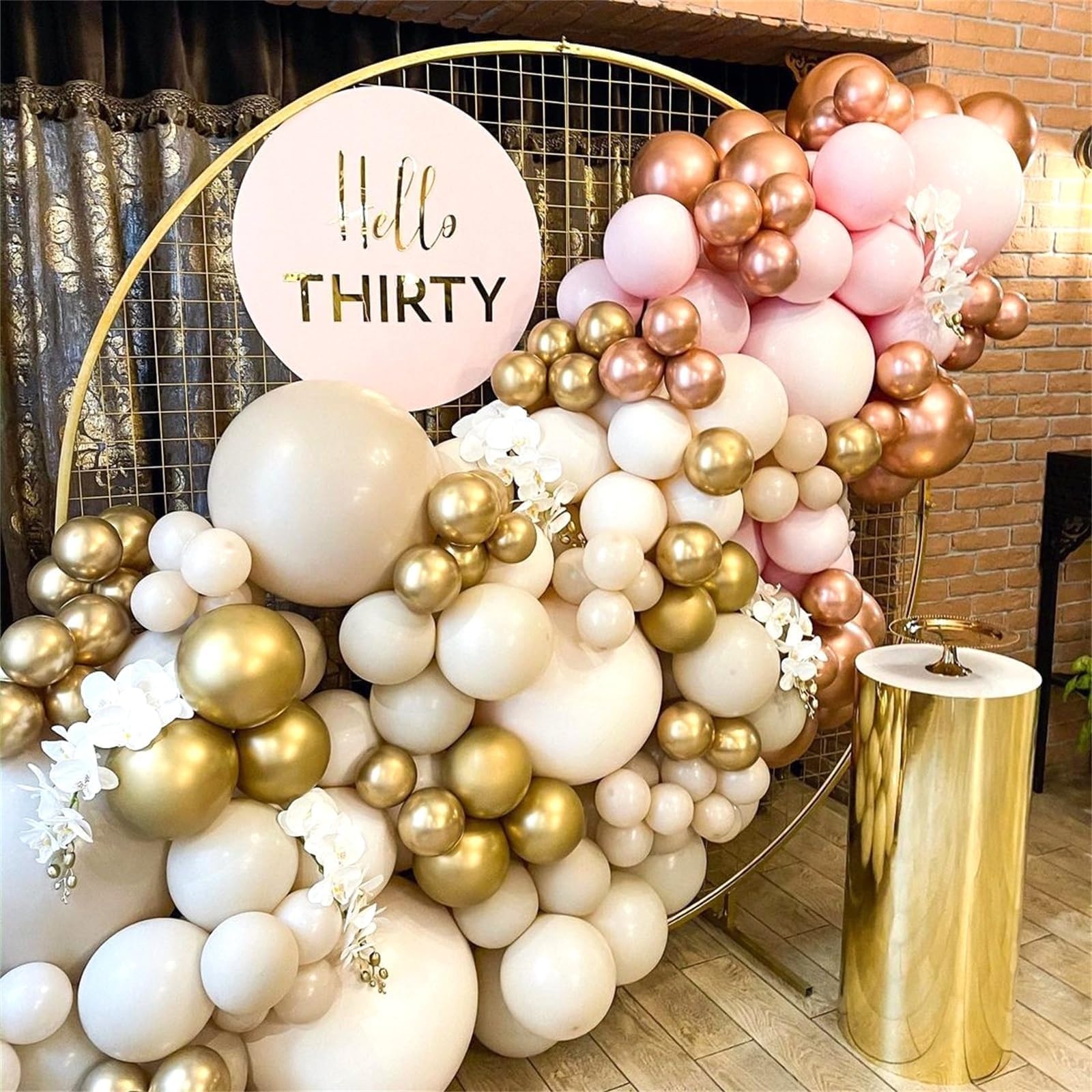 Blush Pink Beige Gold Balloon Garland Arch Kit, 109 Pieces – Togvu Party Decor