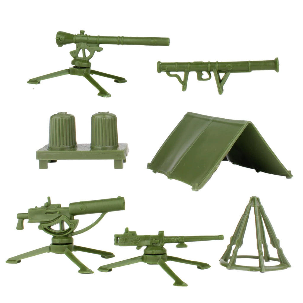 BMC Classic Army Men Accessories – 10-Piece Military Camp Set (OD Green)