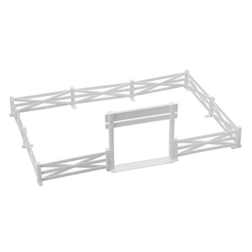 BMC Classic Marx Farm Ranch Fence & Gate Set - 10pc White Plastic Playset Accessory