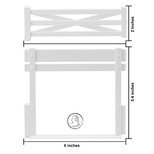 BMC Classic Marx Farm Ranch Fence & Gate Set - 10pc White Plastic Playset Accessory