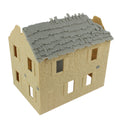 BMC Toys Bombed French Farm House - Plastic 1:32 Scale Playset Accessory (Tan with Gray Roof)