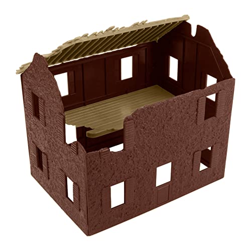 BMC Toys Bombed French Farm House – 1:32 Scale Plastic Army Men Playset Accessory