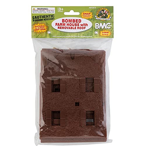 BMC Toys Bombed French Farm House – 1:32 Scale Plastic Army Men Playset Accessory