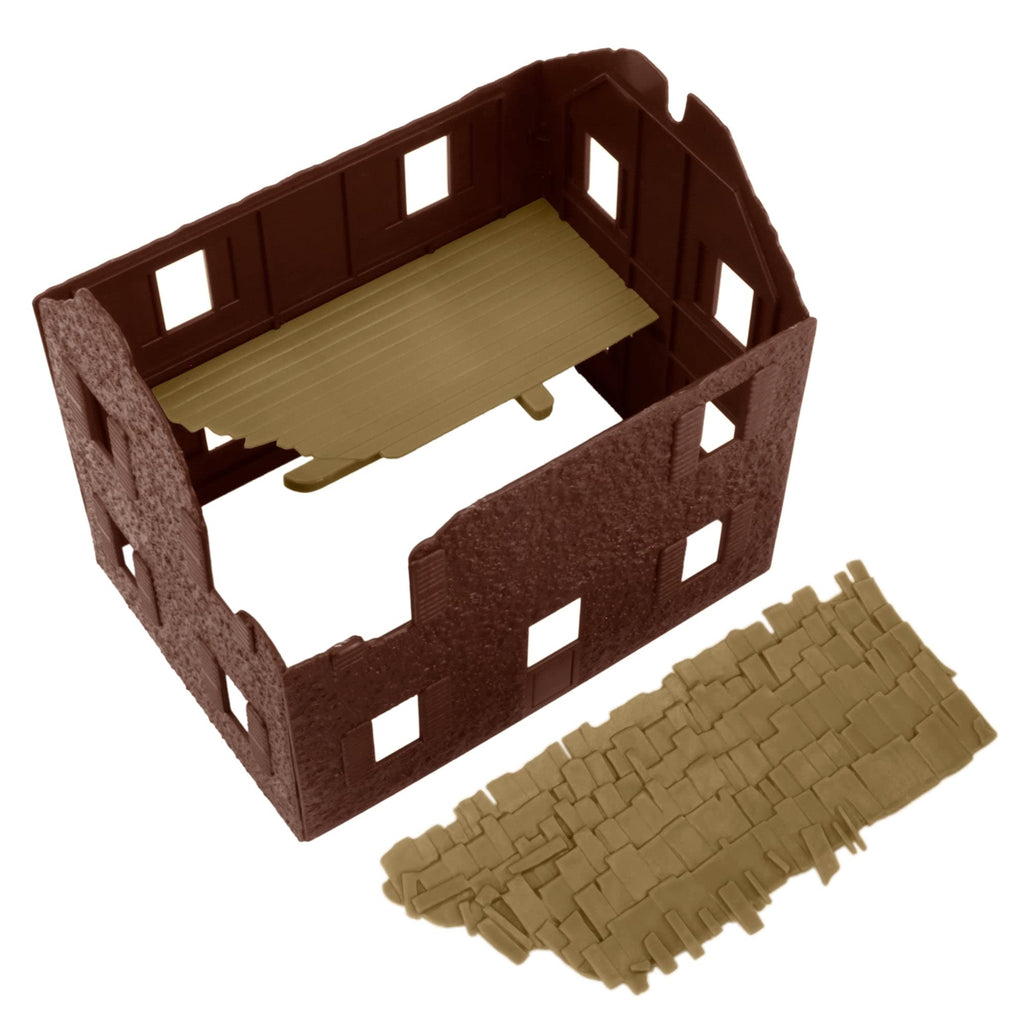 BMC Toys Bombed French Farm House – 1:32 Scale Plastic Army Men Playset Accessory