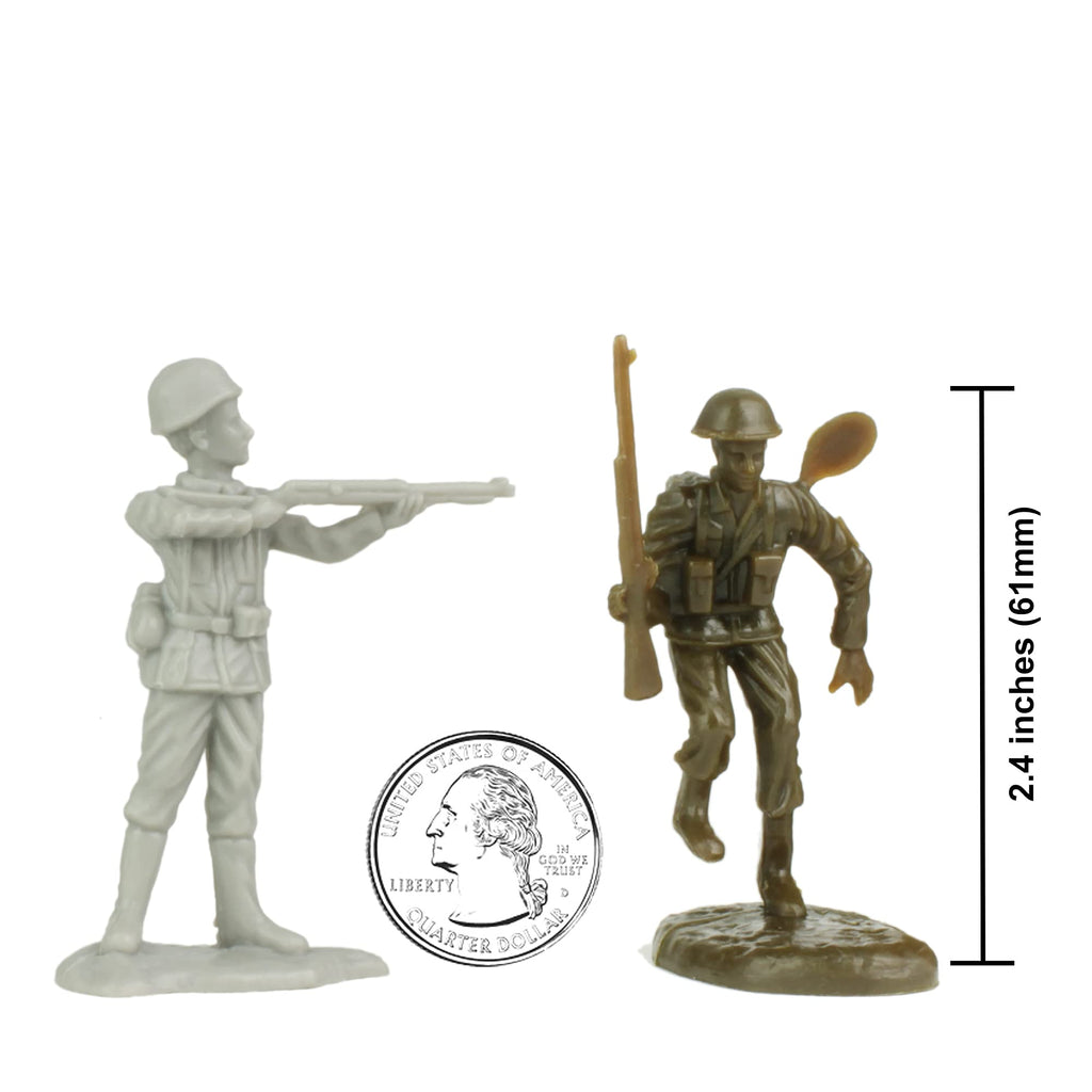 BMC Toys D-Day Juno Beach Plastic Army Men - 35pc Canadian & German Figures 1:32 Scale