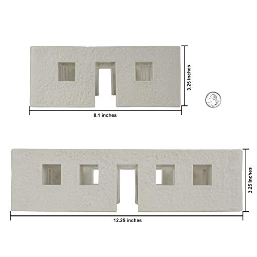 BMC Toys WW2 Blockhouse Bunker Walls - 1:32 Scale Plastic Playset Accessory (Stucco White)